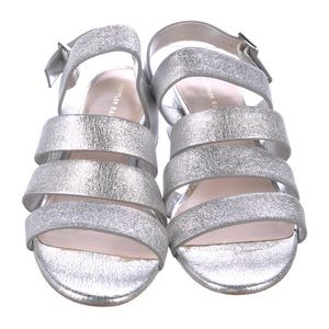 Loeffler Randal Silver Gladiator Sandal, size 10